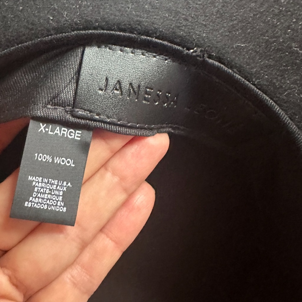 Janessa Leone Women's  Korin Black Hat Wool Fedora Hat - Worn Once - Picture 7 of 7